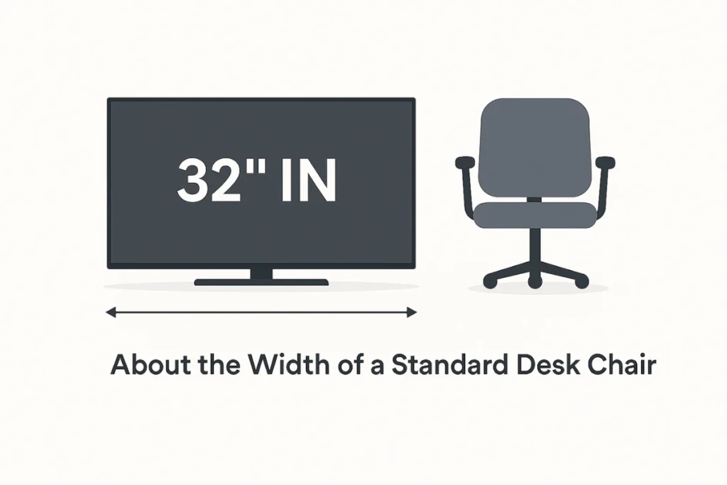 32-Inch TV – About the Width of a Standard Desk Chair