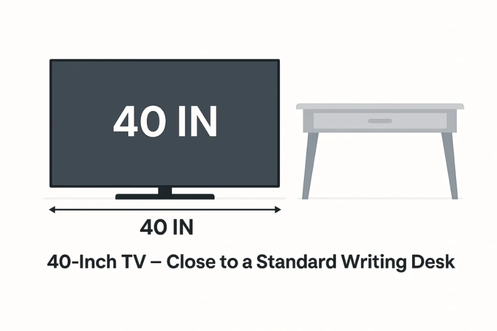 40-Inch TV – Close to a Standard Writing Desk