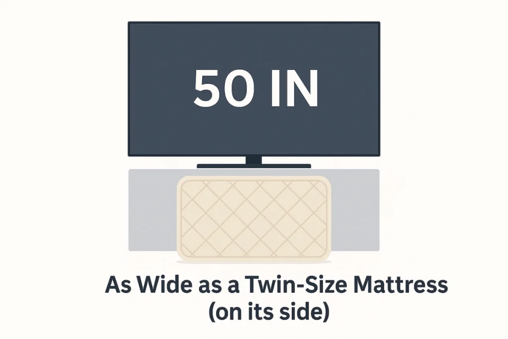 50-Inch TV – As Wide as a Twin-Size Mattress (on its side)