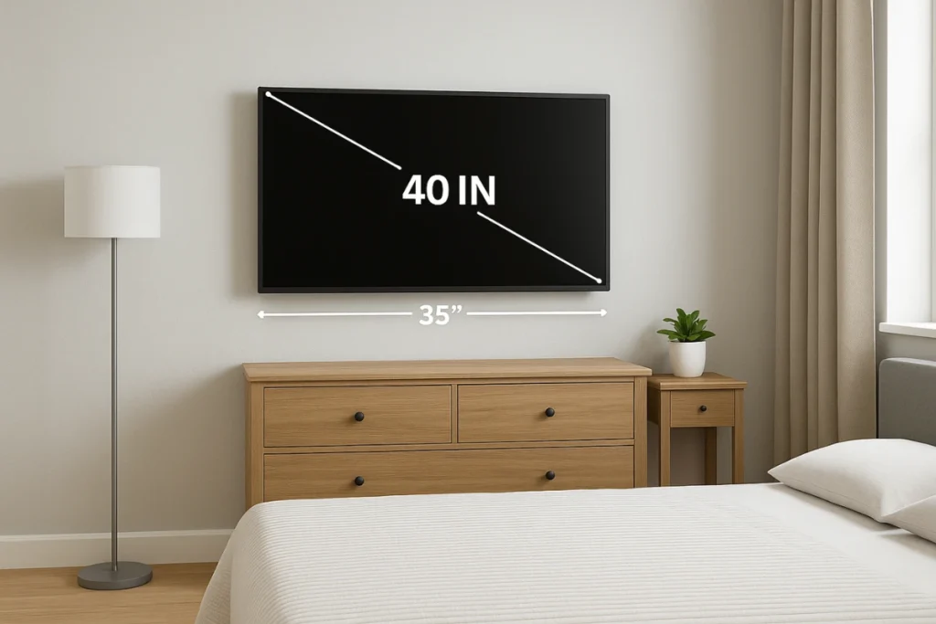 Best TV Size for a 12×12 Room - What 40 inch TV Sizes Look Like by scaleanalogy