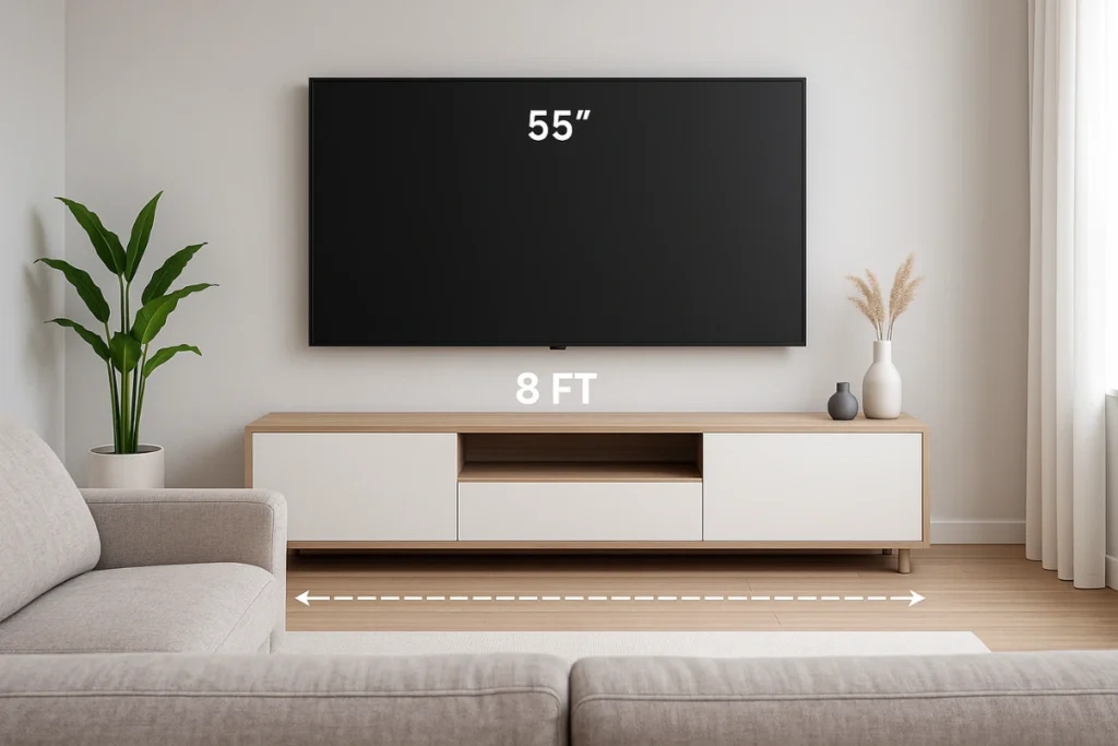 Best TV Size for a 12×12 Room What 55 inch (55) TV Sizes Look Like by scaleanalogy